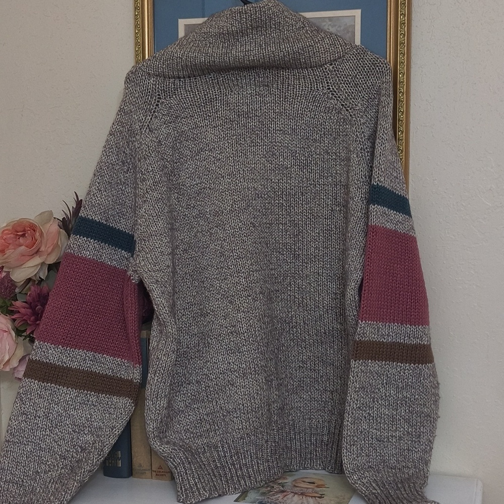 Vintage Depoe Bay Wool blend fisherman shawl neck sweater Coastal Grandma Y2k - Picture 7 of 7